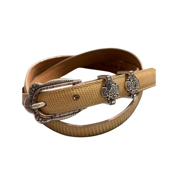 Brighton #10174 Women’s Vintage Beige Snake Embossed With Silver Etched Leather main image 5